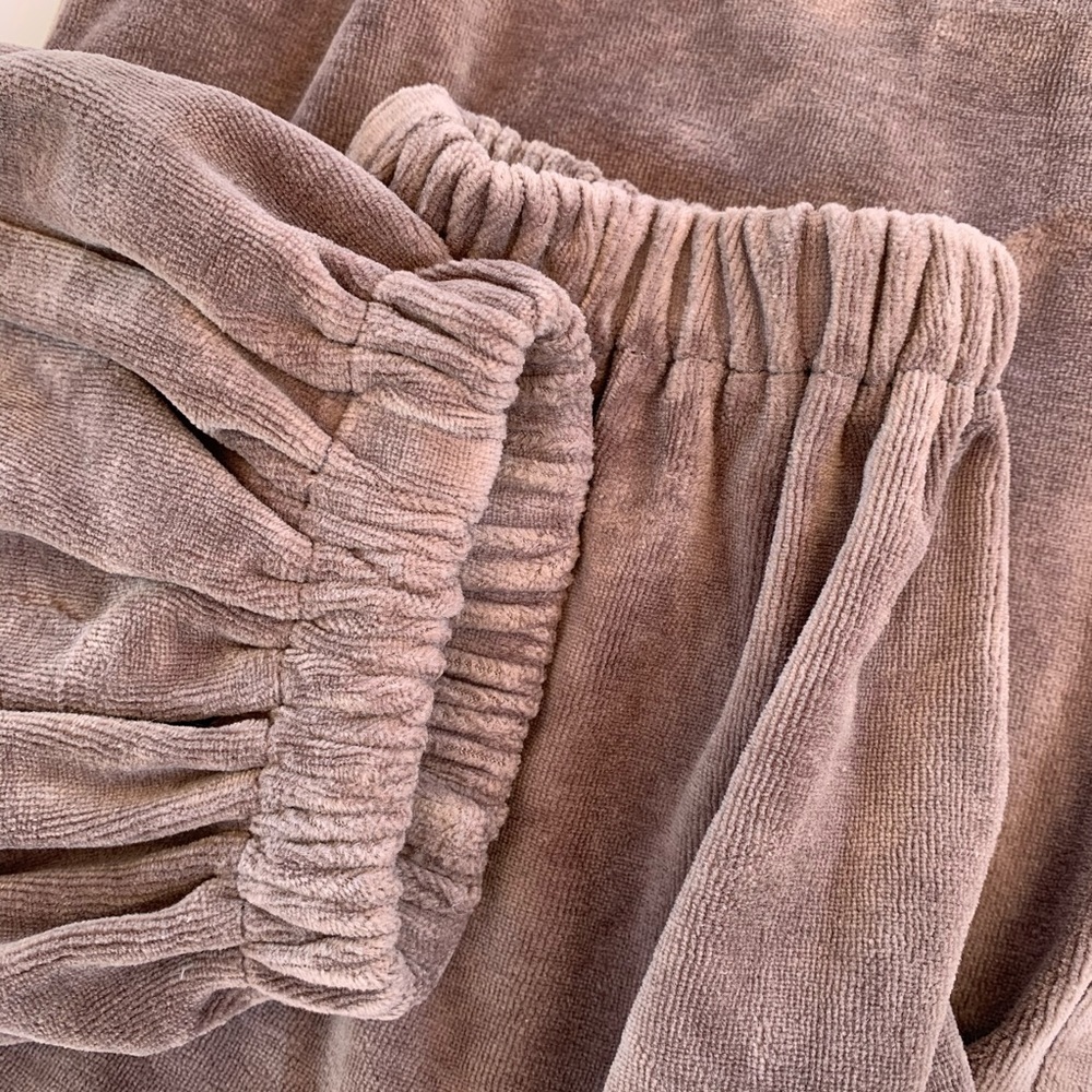 Vanita Rosa Taupe Luxury LowRise Velour Joggers XS - Picture 2 of 12
